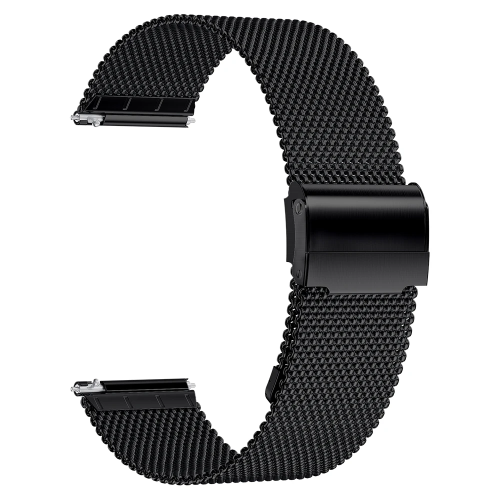 Sleek Silver Milanese Mesh Metal Wristband Strap