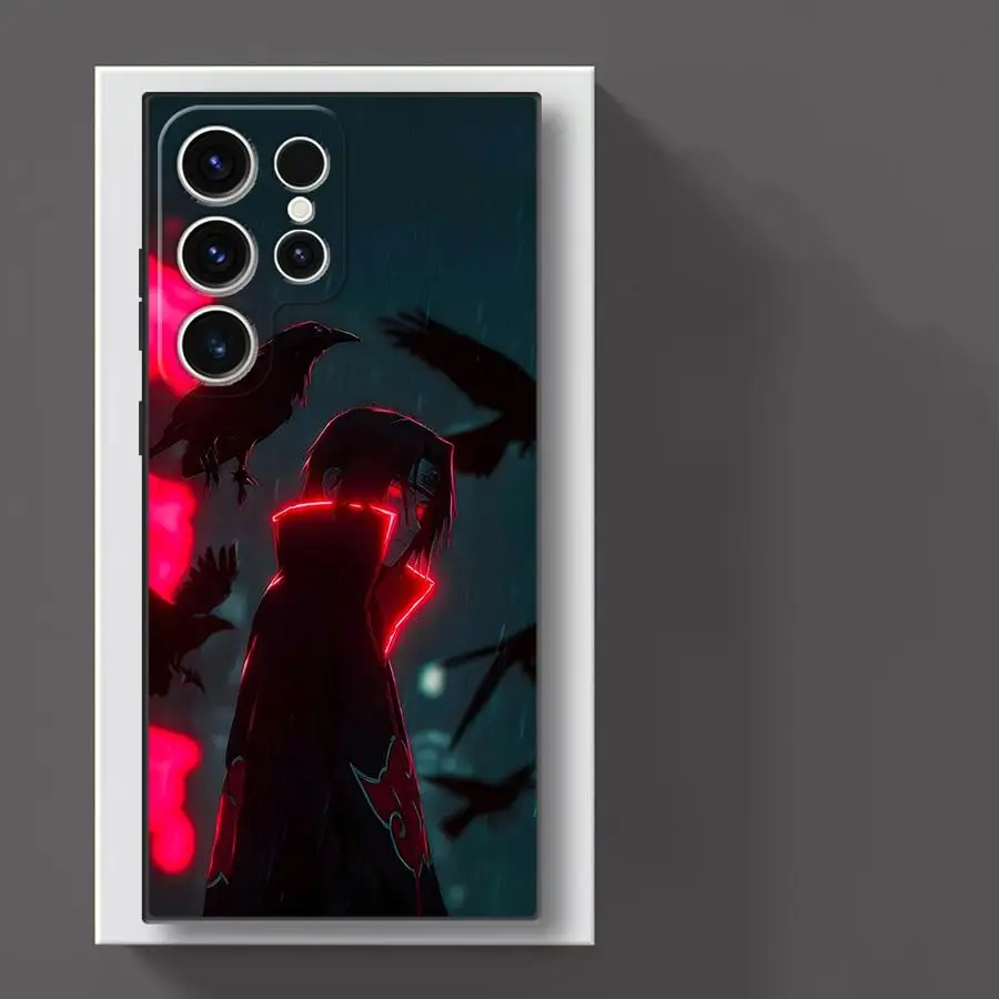 Black Soft Phone Cover Case with Handsome Red Uchiha Itachi Design