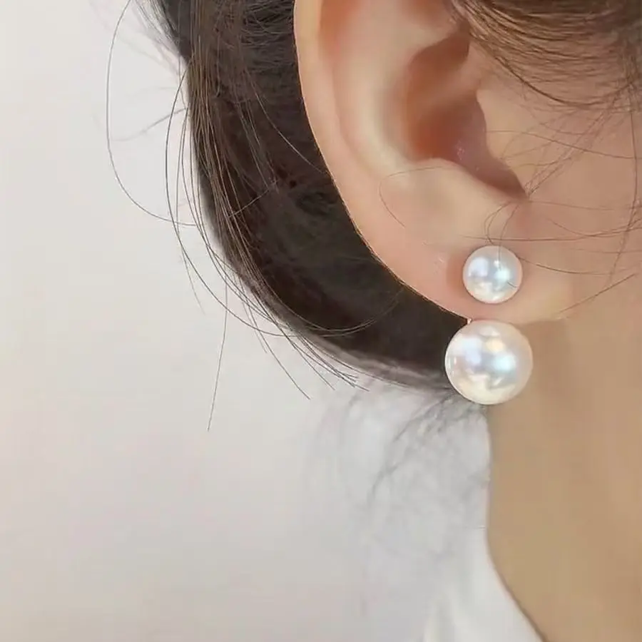1 Pair French Luxurious Pearl Stud Earrings Minimalist High-End Design Chic Heart Earrings for Women Elegant Jewelry Gifts 3