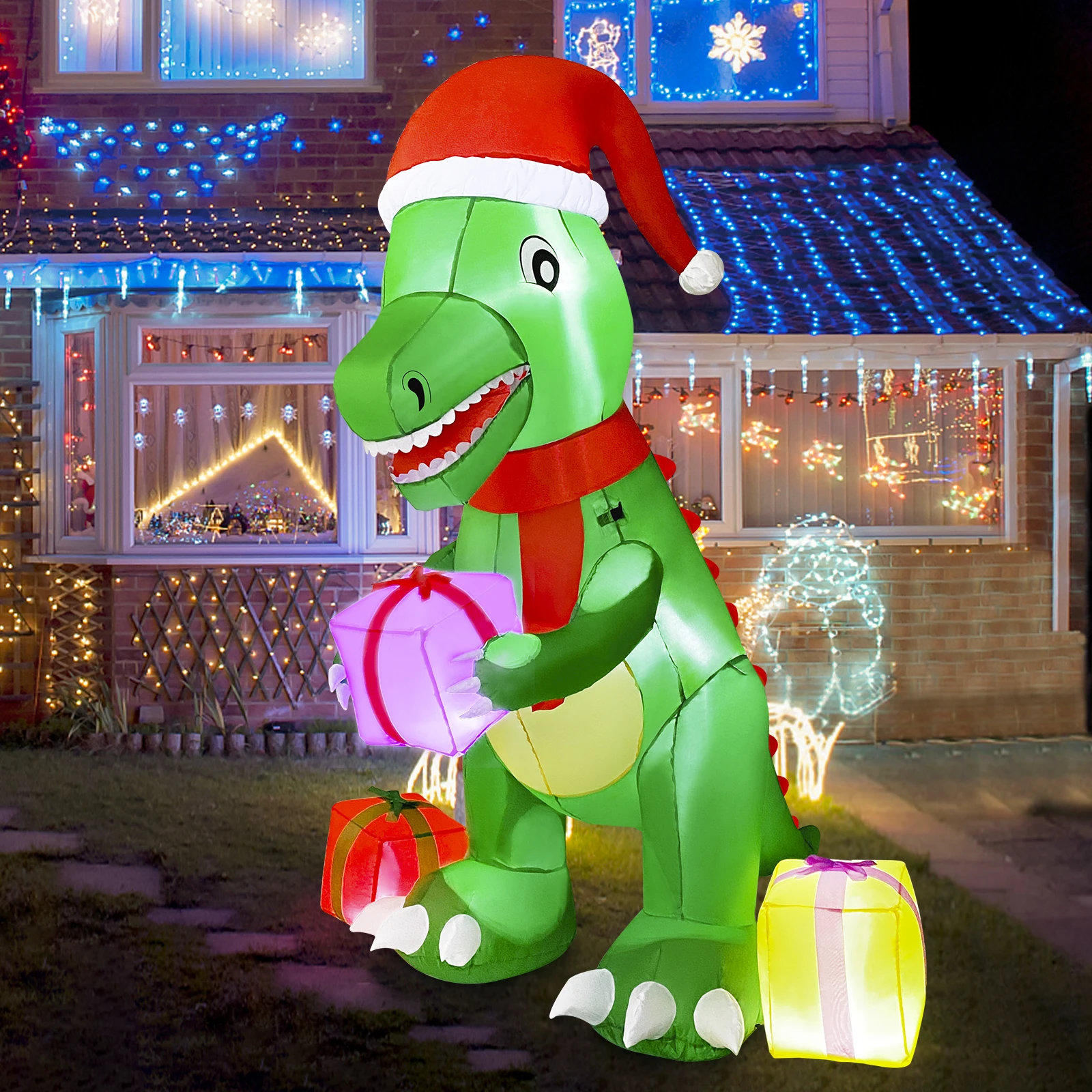 6FTChristmasCuteDinosaurInflatableDecorationBlowUPChristmas
