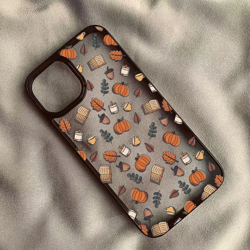 Transparent Shockproof Halloween Pumpkin & Skull Phone Case