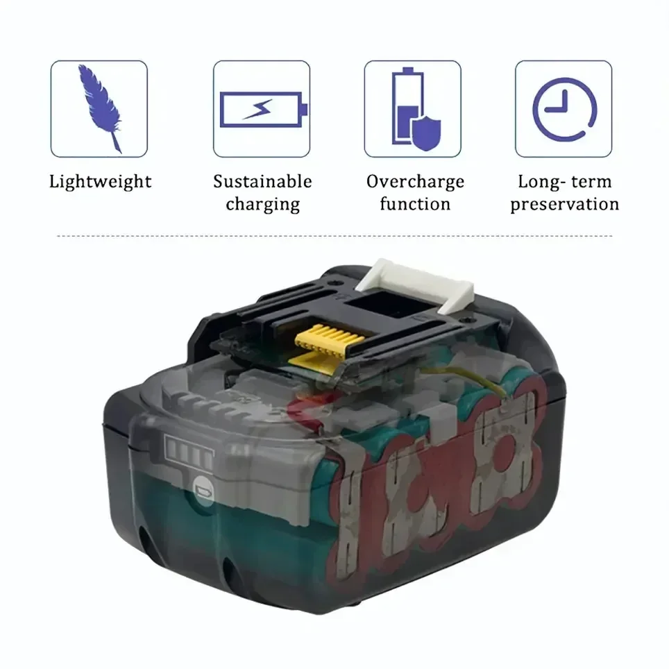 9Ah 12Ah Battery Replacement for Makita 18V Battery Compatible with 18 Volt BL1860B BL1850B BL1840B BL1830B BL1815B Batteries 5