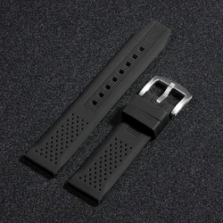 Breathable Silicone Quick - Release Watch Strap - Soft and Porous Design for Ultimate Comfort (Black)