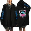 Oversized Y2k Zip-up Hoodie Disney Women's Lilo & Stitch Costume Winter Clothes Woman Long Sleeve Warm Jacket Zip-up Street Tops 3