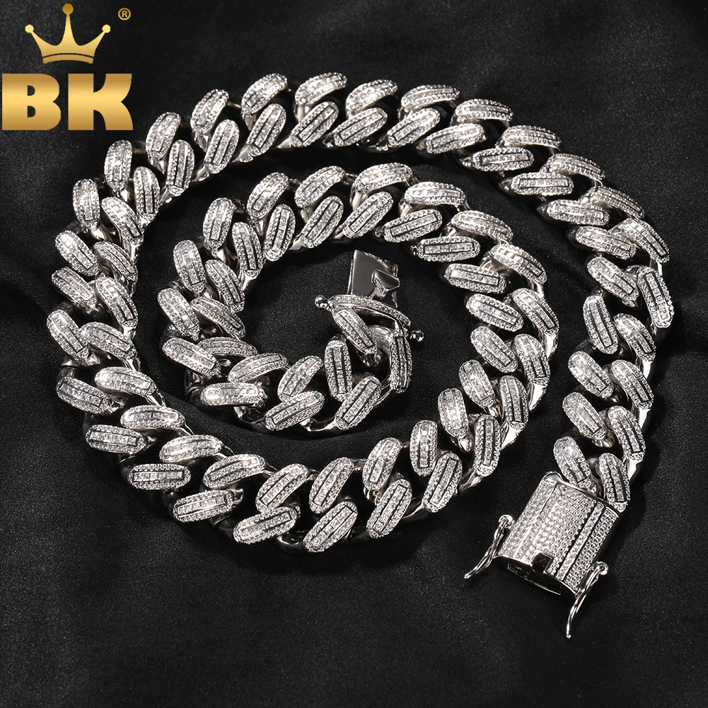 【King Ice】18MM ICED BAGUETTE MIAMI CUBAN BRACELET☆(2色)♪ THE BLING KING Luxury 18mm Baguettecz Miami Cuban Bracelet