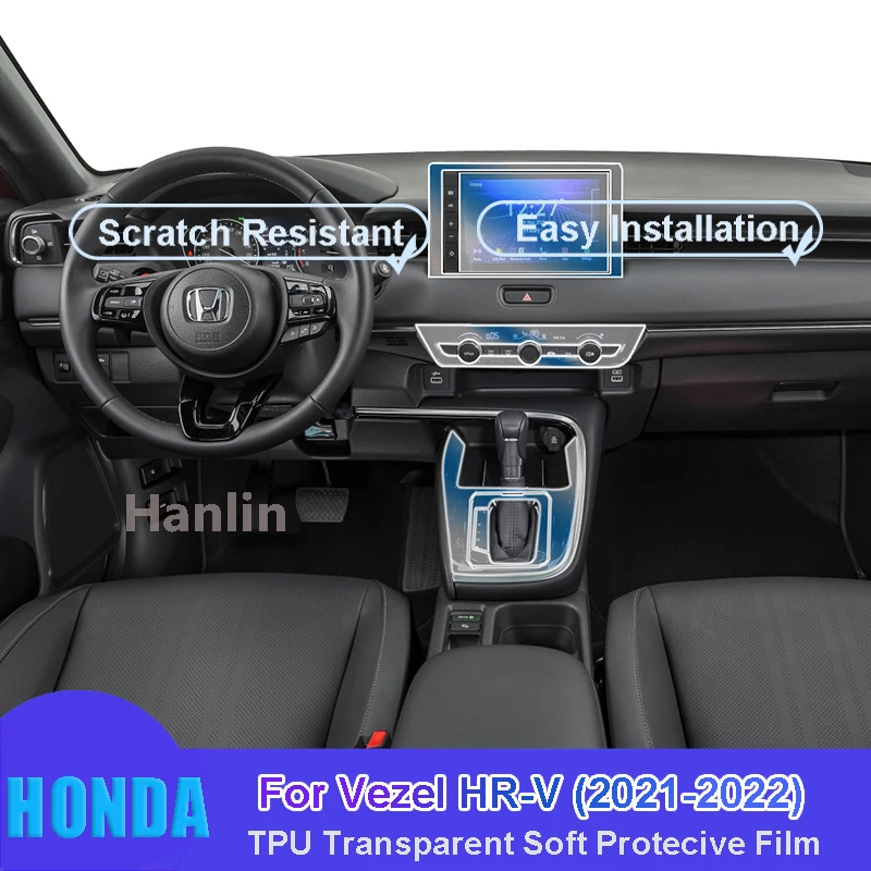 

For Honda Vezel HR-V(2021-2022) Car Interior Center Console Transparent TPU Protective Anti-scratch Repair Film Car Sticker