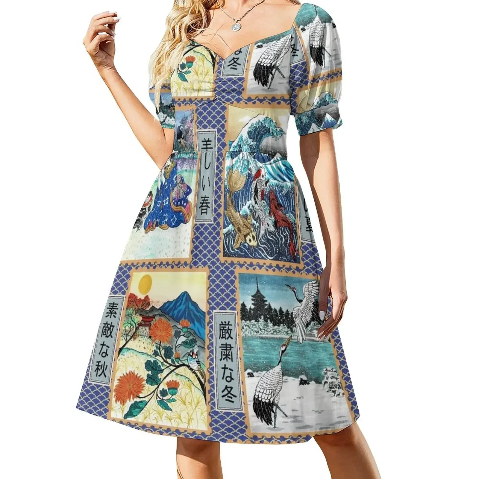 Vestido de manga corta JAPAN SEASONS, vestido de noche para mujer, vestidos de mujer para ocasiones especiales