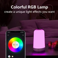 Smart Touch Bedside Table Lamp Dimmable RGB Bluetooth LED Night Light Rechargeable Kids Desk Lamp Camping Room Atmosphere Decor 2