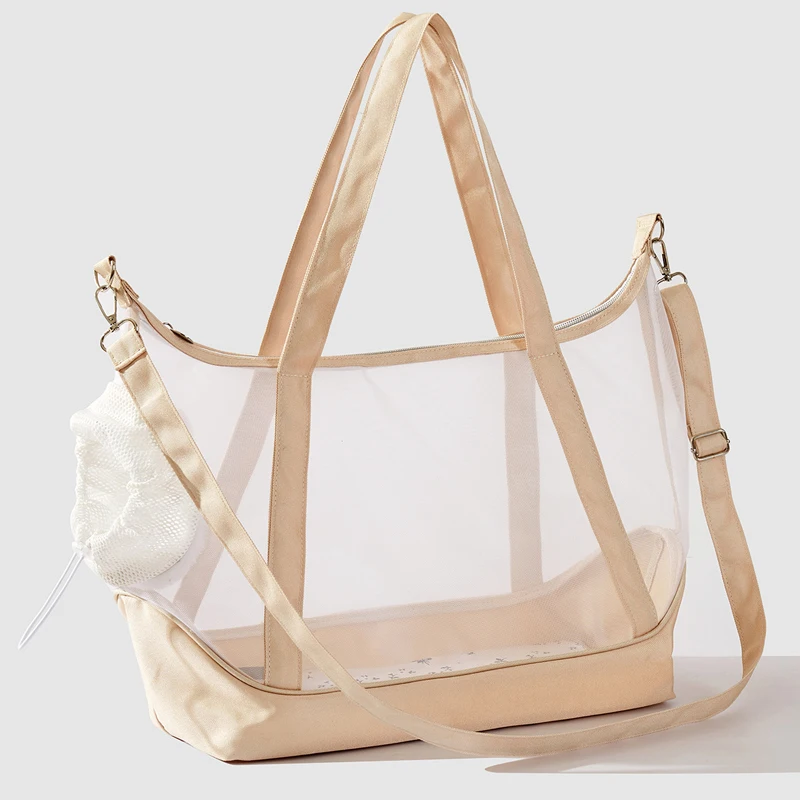 Transparent Nylon Mesh Cat Bag Portable Cat Bag Foldable Carry-on