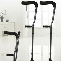 Premium F-Type Dual Underarm Crutches, Foldable & Non-Slip, Adjustable Mobility Aid,   Ergonomic Walking Support 1