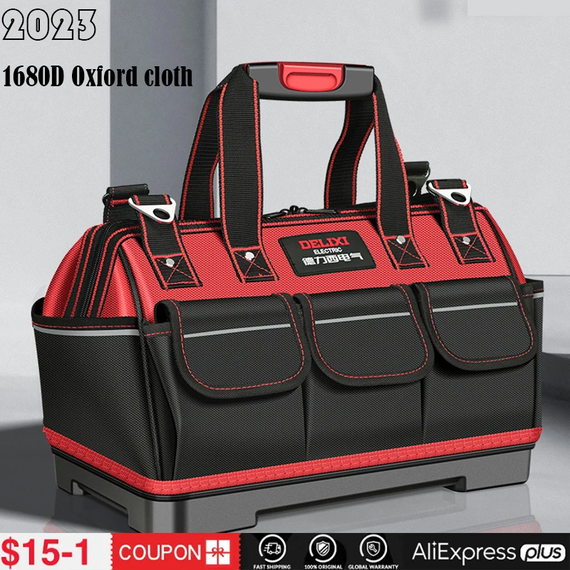 2023 1680D Oxford Cloth Tool Bag Professional Electrician Wrench Waterproof Working Multifunction Organizing Storage Tool Bag