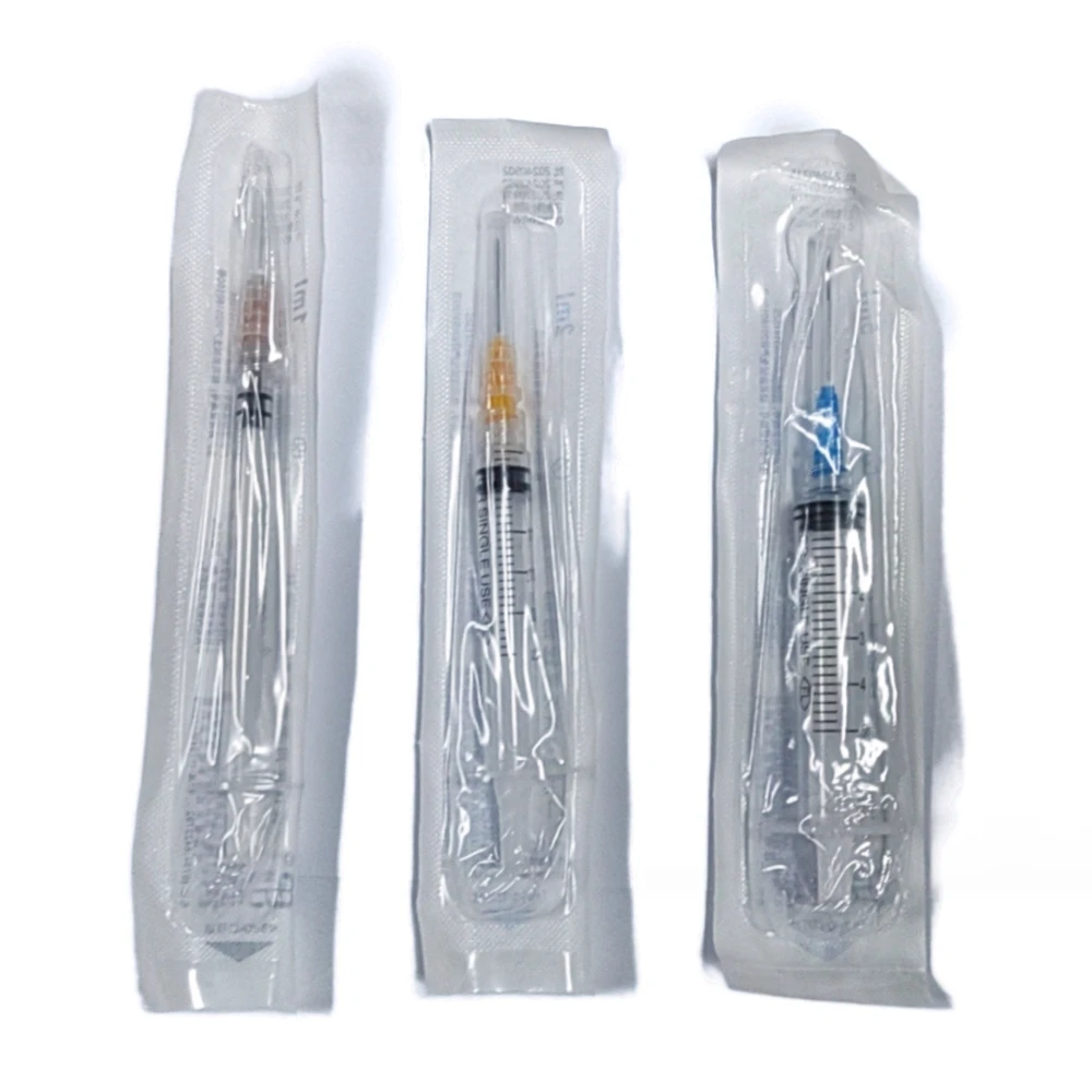 12pcs Disposable Veterinary Syringes, Silicone Syringes, Industrial Plug with Needles, Individually Wrapped