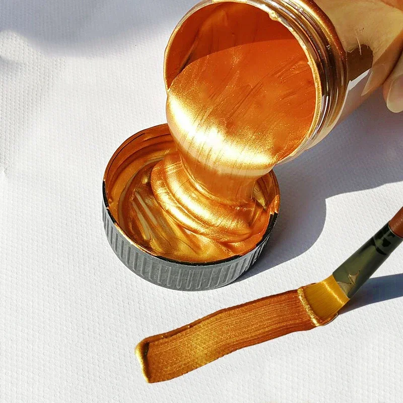 Description Picture 2 of item60ml Gold Paint Metallic Acrylic Paint,waterproof Not Faded for Statuary Coloring DIY Hand Clothes Painted Graffiti Pigments
