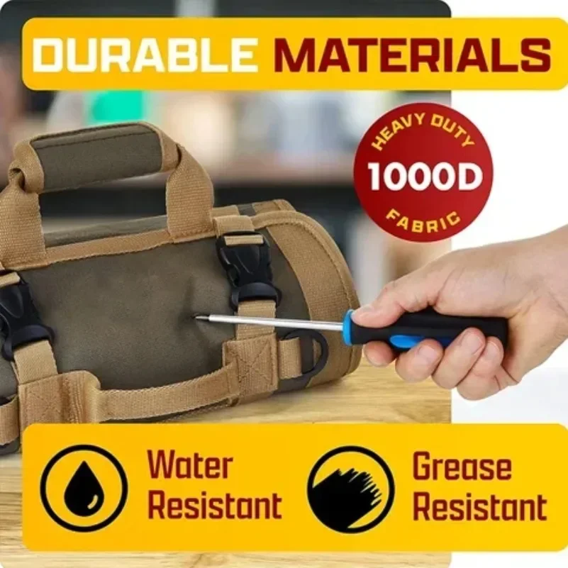 Tool Roll Bag Organizers Electrician Kit Roll-type Easy Carry Storage Hanging Bag Vehicle-mounted Multifunctional Hardware Gift