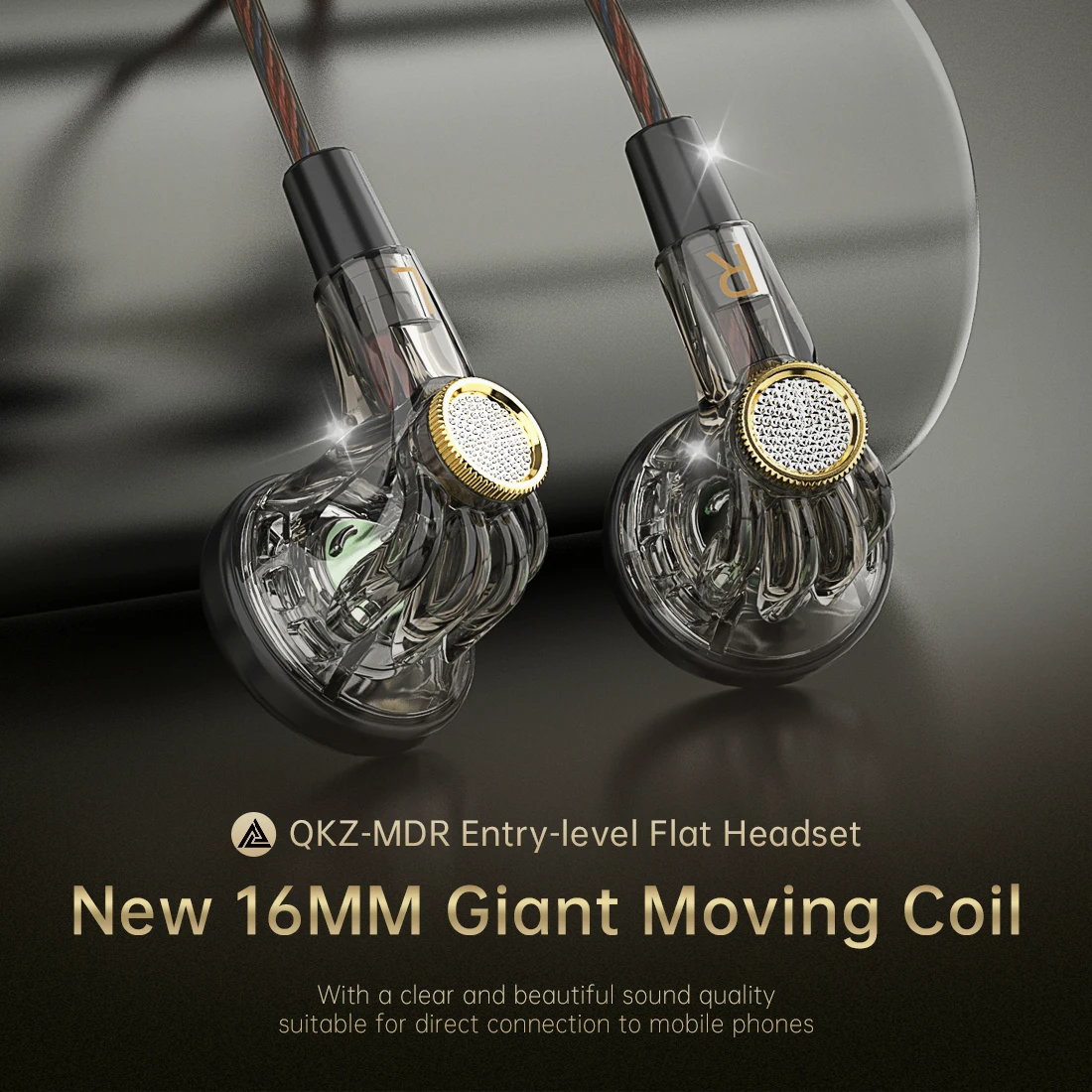 QKZ MDR Dynamic Driver HiFi Headphones with Mic In Ear Earphone Flat Head Plug Earbuds Bass Headset For Gym Sports Running Music