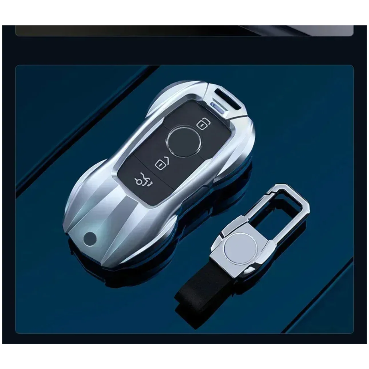 Modische Legierung Autoschlüssel-Hülle mit Kette für Mercedes Benz CE ABS Klasse GLE GLA GLB GLC GLS AMG W176 W177 203 204 205 – Detail 14