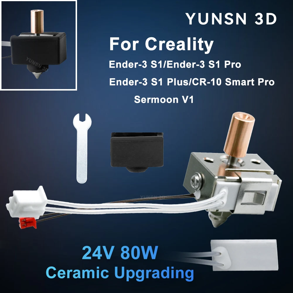 3d printer parts 3d printer nozzle hotend kit Ender-3 S1 Hot End Kit Bimetal Throat Hardened Steel Nozzle For Ender 3 S1 Pro/Plus/CR-10 Smart Pro/Sermoon V1