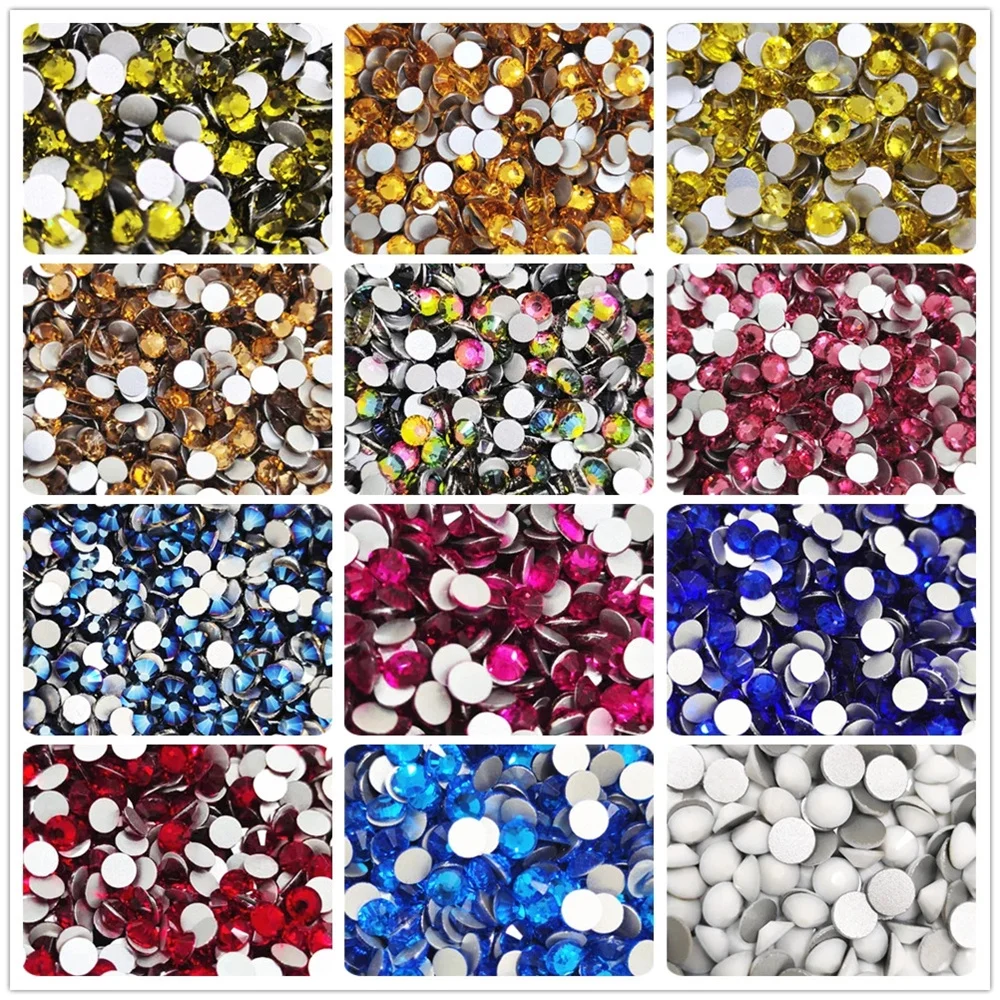 ss10 ss12 ss16 Hot Fix Rhinestone Crystal Super Glitter Strass Iron On  Rhinestones For Fabric Garment
