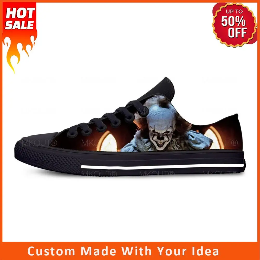 

Clown Anime Cartoon Manga Comic Movie Horror Funny Casual Cloth Shoes Low Top Lightweight Breathable 3D Print Men Women Sneakers