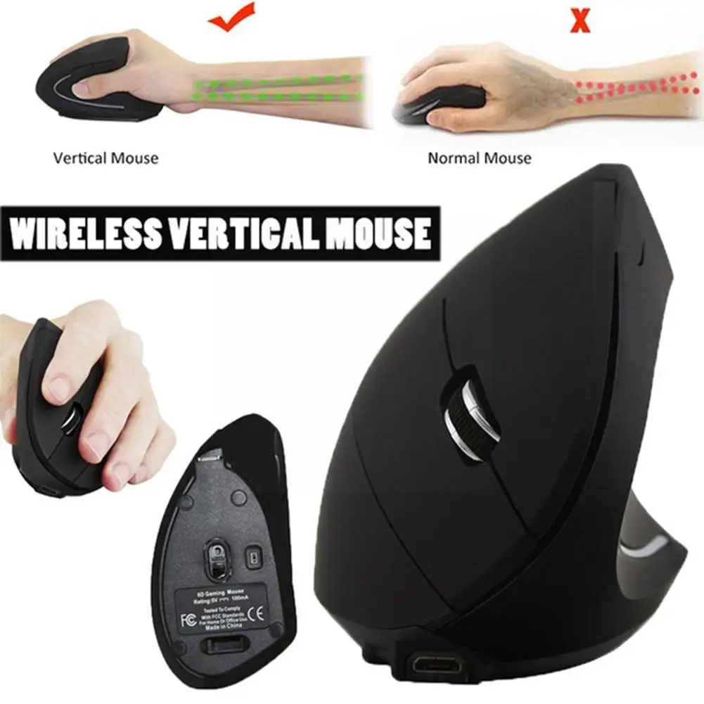 

Wireless Battery Mouse Vertical Wired USB Mouse Ergonomic Luminous Game Photoelectric Mute Mouse Bluetooth 2.4G Q2H6