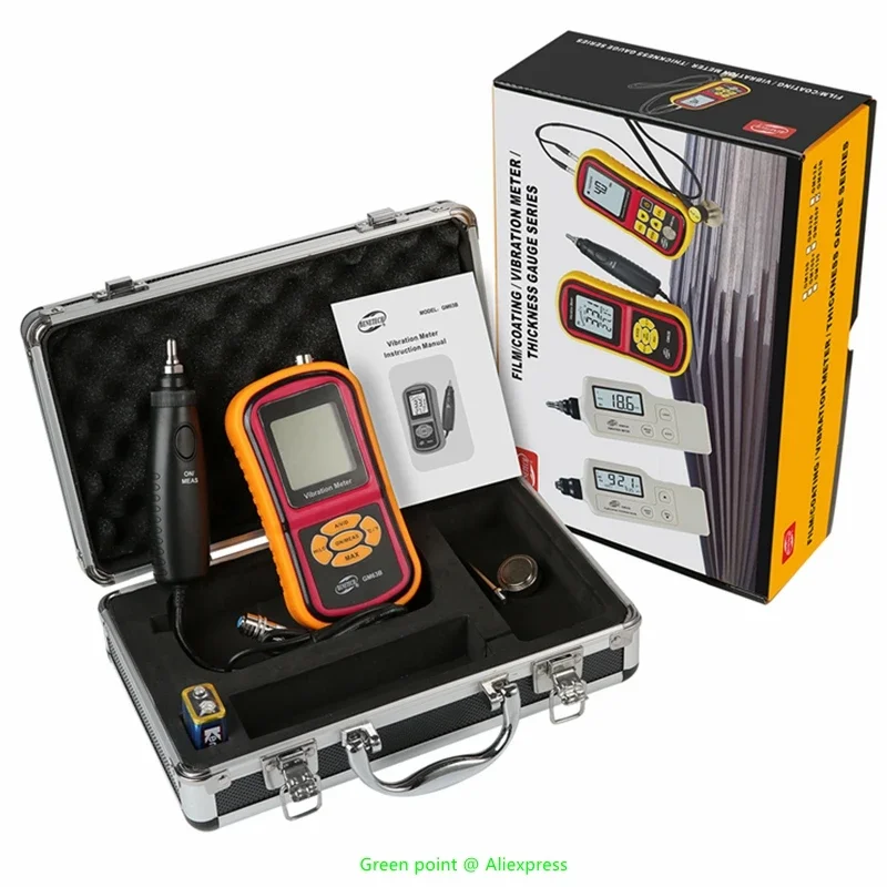 5PCS New Design GM63B Vibration Meter LCD Display Uses High Sensitivity Of Vibration Sensor Equipped Two Magnetic Probes(S & L) 6