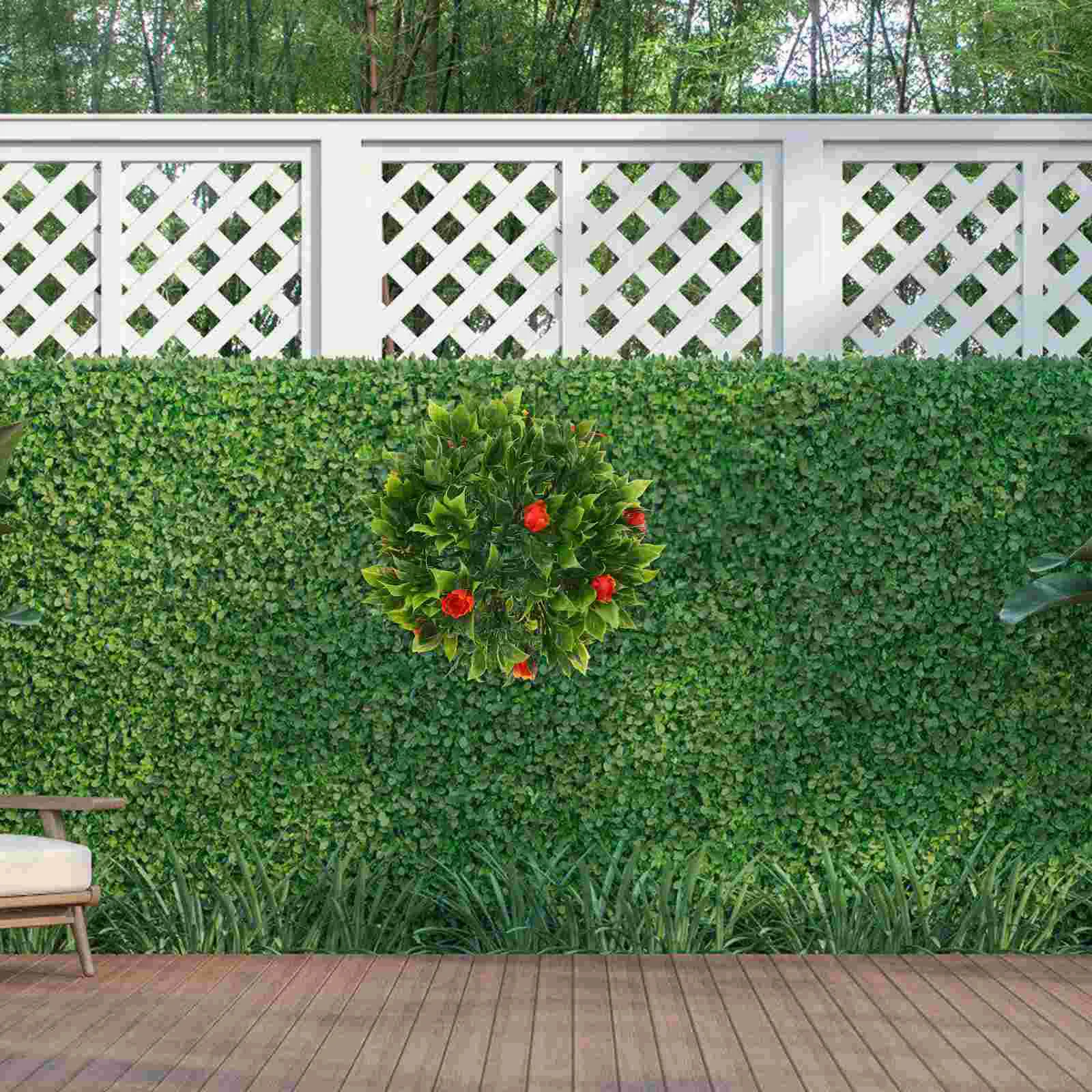 

2 Pcs Simulated Grass Ball Decoration Ceiling Faux Plants Balls Wall Décor Plastic Outdoor Decorative Wedding Ceremony