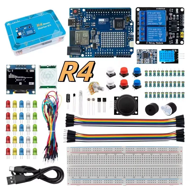 Per kit arduino modulo compatibile uno r4 wifi progetto fai da te super starter imparare kit suite con schermo digitale per adulti