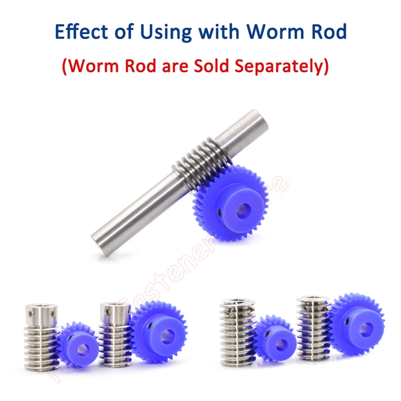 1pc 1M Blue Nylon Worm Gear 15 20 25 30 35 40 50 60 80 Teeth Plastic 1 Module Turbine Speed Ratio 1:15/20/25/30/35/40/50/60/80 images - 6