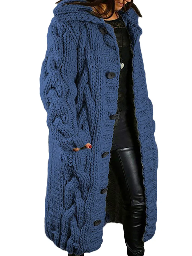 

Vintage Winter Sweater Twist 5XL Fashion Oversized Knitted Coat Female Long s Fashion Jackets New
