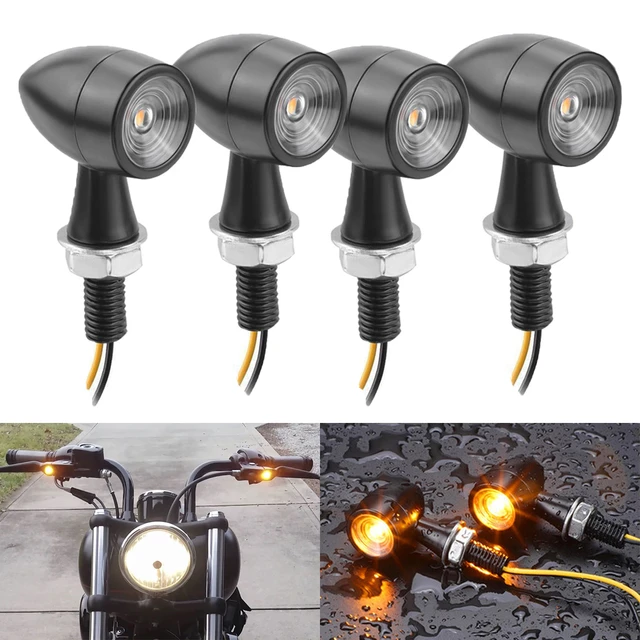 2Pcs 12V 8mm Motorcycle Mini LED Turn Signal Light Bullet Moto Flashing  Light Clignotant Moto Led for Kawasaki Suzuki Yamaha - AliExpress