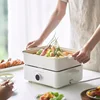 220V Multi-functional Cooking Pot Household 4.5L Roast Meat Hotpot Shabu Shabu All-in-one Pot Frying Electric Hotpot 4
