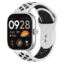 Premium Silicone Wrist Strap for Smartwatches - Comfortable and Stylish Bracelet Accessory (White Black-S)