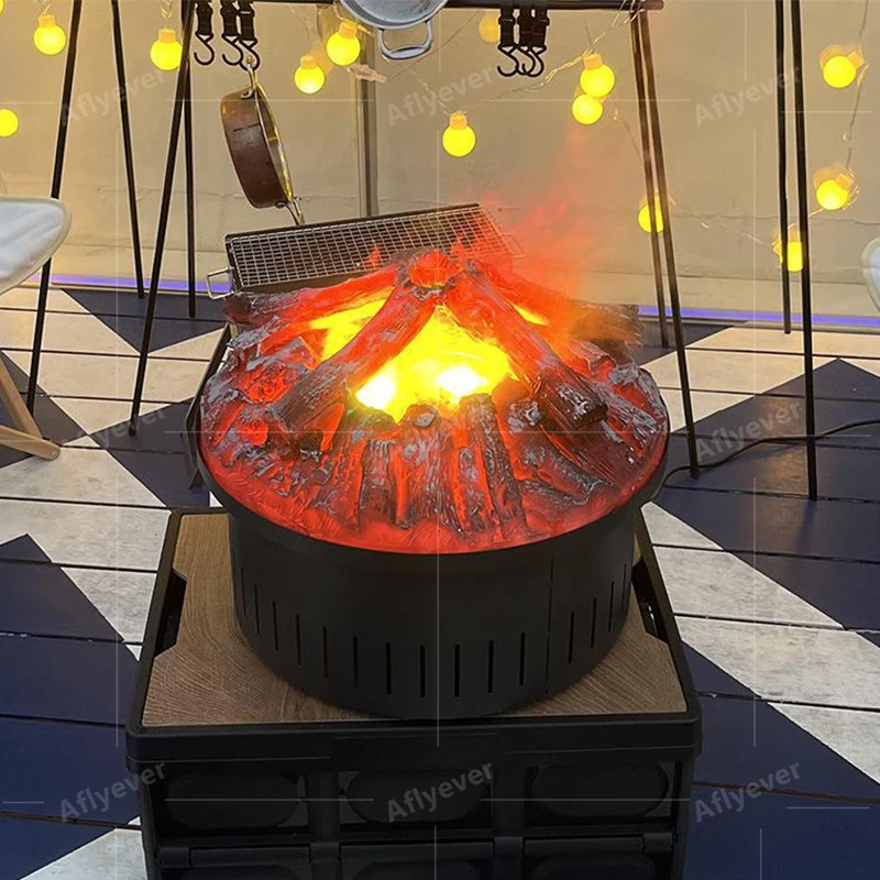 Home electronic fireplace core simulation bonfire basin false flame countryside LED decoration steam atomization fireplace