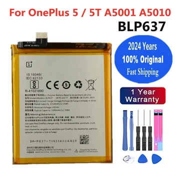 2024 Years 3300mAh Original Replacement Battery BLP637 For 1+ OnePlus 5 5T A5001 One Plus 5T 5 A5010 Phone Battery Bateria