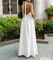 2025 New Women Summer Cotton Long Dress Sleeveless Sexy V-Neck Boho Maxi Dress Loose Style Long Dress Vestidos Clothes - Image 3