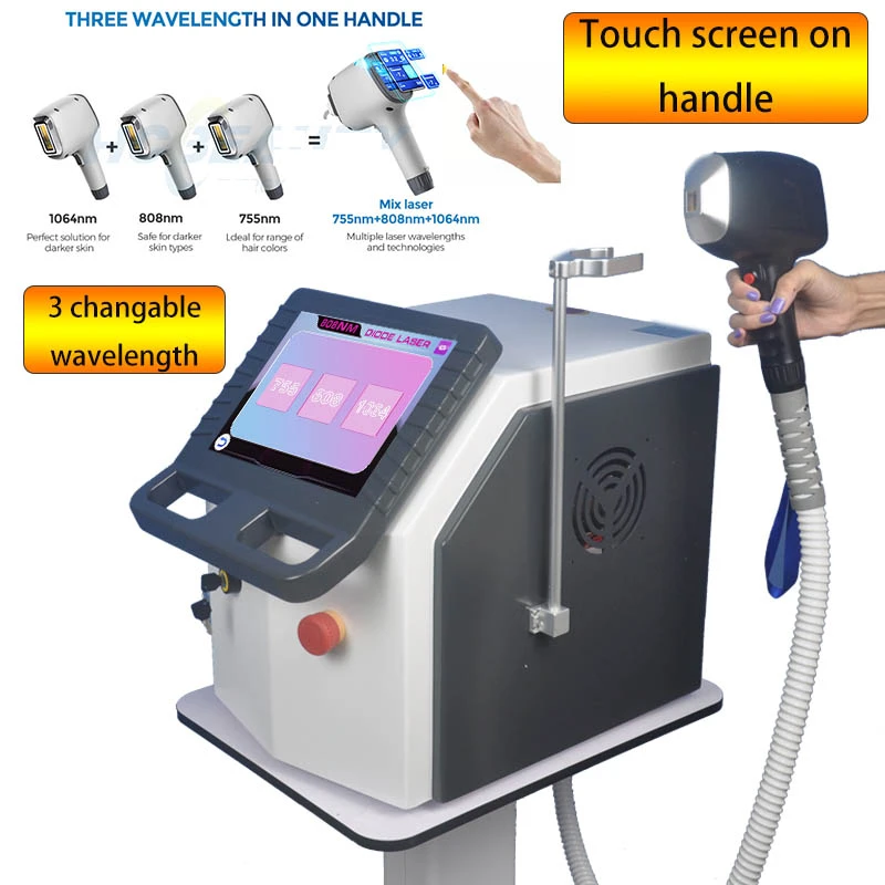 Hot selling Portable 808nm Diode Laser For Hair Removal 800W Trio Wave