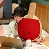 Kawaii Soft Red Table Tennis Bat with Legs Sport Plush Accessory Funny Home Office Decoration Gift 3