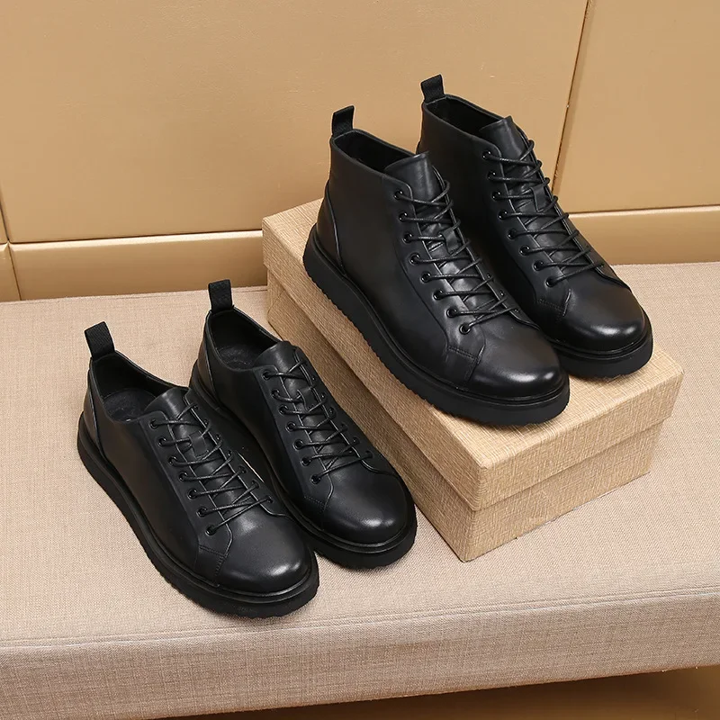 Cowhide Men's Shoes Leather Four Seasons Leisure Driving Shoes 2