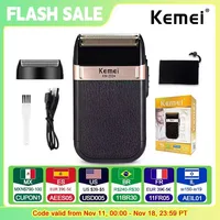 Kemei Electric Shaver For Men Fashionable Men's Leather Shell Waterproof Rechargeable Professional Beard Trimmer Razor KM-2024 1