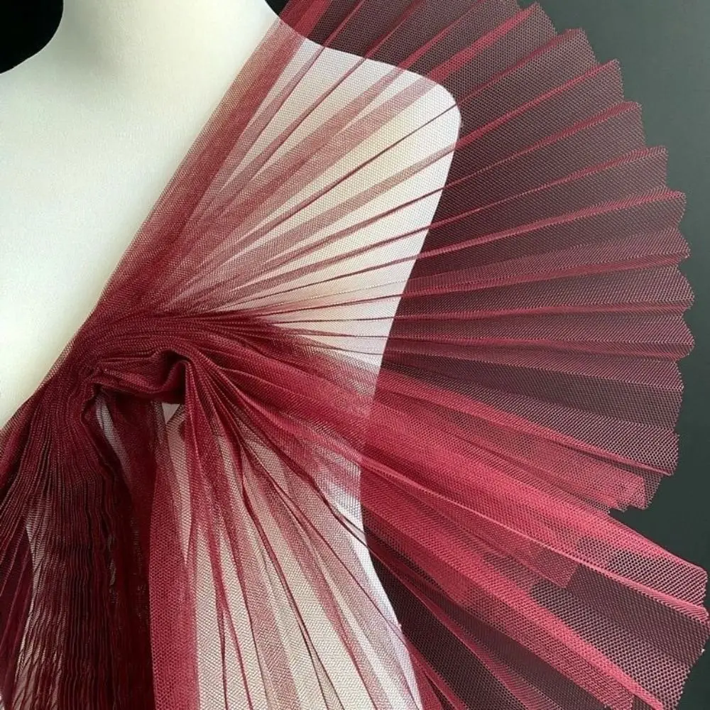 1 Yard Pleated Hard Mesh Fabric Crushed Fashion Stylist Cloth for Apparel Sewing By The Meter Diy Material