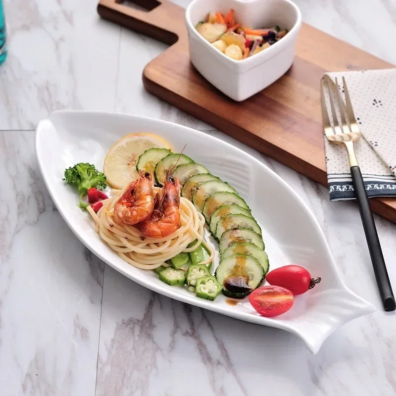 Dining dish porcelain fish plates for restaurant and home