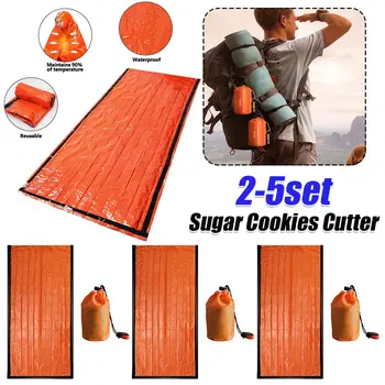 2-5set Emergency Sleeping Bag Emergency Blanket Survival Sleeping Bag Survival Gear for Camping Hiking Outdoor Adventure 1