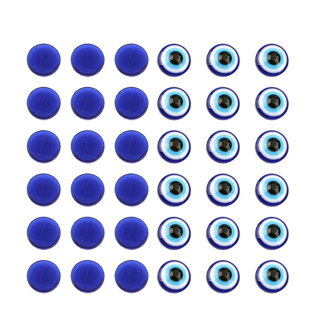 

100pcs Blue Evil Eye Beads Evil Eye Domes Resin Round Flatbacks Eyes for DIY Scrapbooking Crafts 6mm