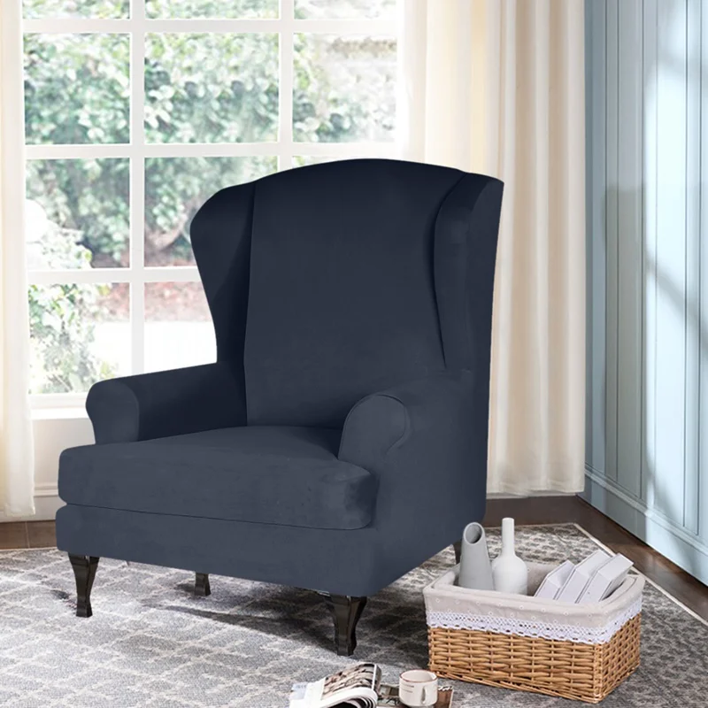1Set Wing Chair Cover Elastic Back Chairs Slipcover Printed Armchair Seat Covers for Living Room Sofa Stool Slipcovers | Дом и сад