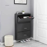 Steel Narrow Shoe Rack Home Aesthetic Living Room Furniture Tilted Vertical Storage Hallway Shoe Cabinets n 4