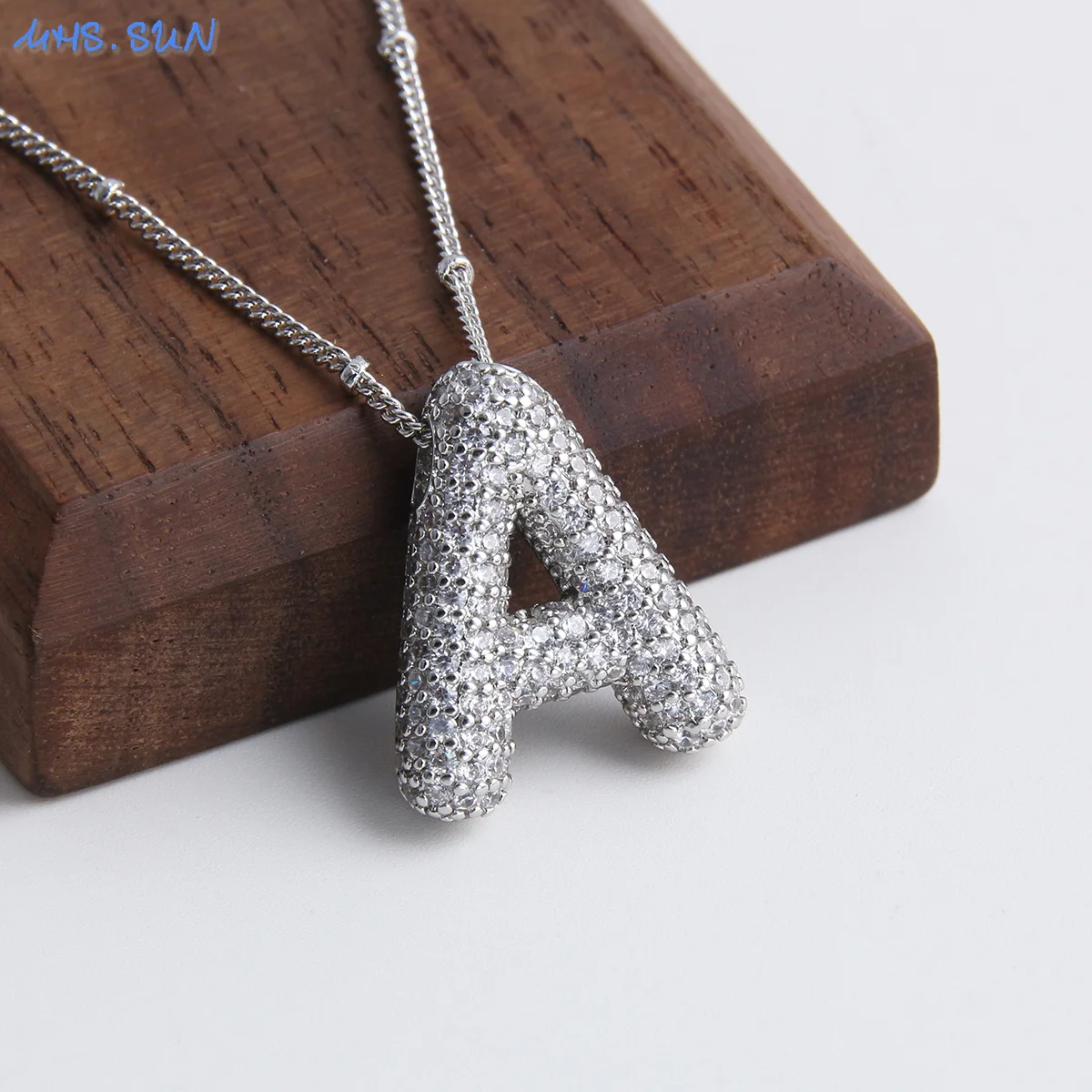Collana Donna Con Iniziale A Bolla - Oro/Argento, Acciaio Inox, Lunghezza Regolabile 45+5 Cm