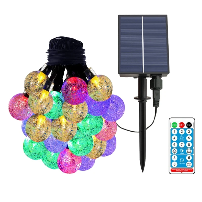 

Solar Light Chain , 50 Colorful Crystal Balls , IP65 Waterproof For Christmas, Decorations, Festivals, Gardens