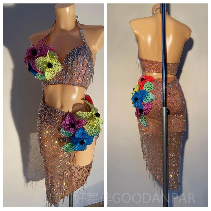 

Платье для латиноамериканских танцев для соревнований, одежда для латиноамериканских танцев для девочек, женское платье для танцев GOODANPAR