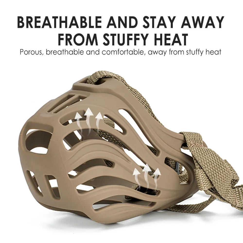 Dog Muzzle Adjustable Soft Silicone Breathable Mesh Strong Basket Small&Large Dog Mouth Muzzles Pet Training Accessories