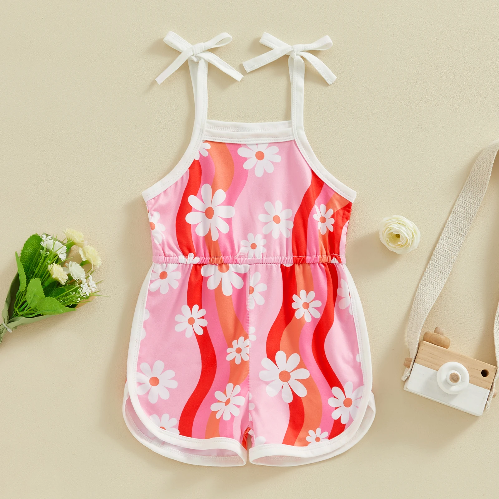 Baby Girls Summer Jumpsuits 0-24M Sleeveless Square Neck Flora Print Shorts Playsuit baby jumpsuit cotton jumpsuit baby clothing